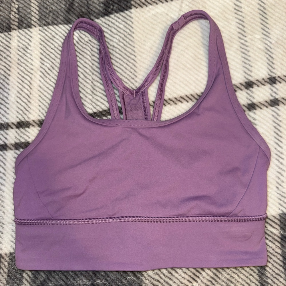 Lululemon Mesh-Back Long Line Train Bra in Wisteria Purple Size 4 Women’s